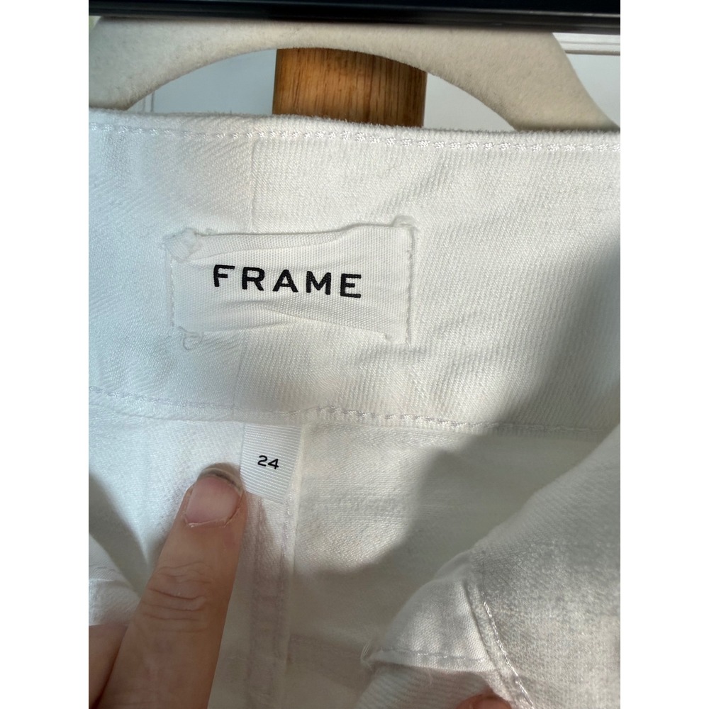 FRAME White High Rise Wide Leg Denim Trousers Jeans Size 24 NWT - Picture 4 of 9